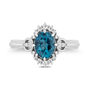 Cinderella Diamond and London Blue Topaz Ring in Sterling Silver &#40;1/8 ct. tw.&#41;