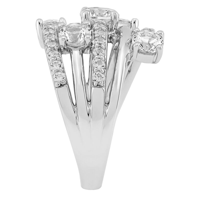 Lab-Created White Sapphire Multi-Row Band in Sterling Silver