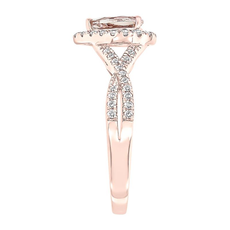 Pear-Shaped Morganite &amp; Diamond Ring in 10K Rose Gold &#40;1/3 ct. tw.&#41;