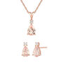 Morganite &amp; Diamond Pendant &amp; Earrings Boxed Set in 10K Rose Gold