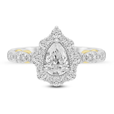 Pear-Shaped Halo Diamond Engagement Ring (1 ct. tw.)