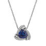 Trillion-cut pendant with Lab-created Blue &amp; White Sapphires in Sterling Silver