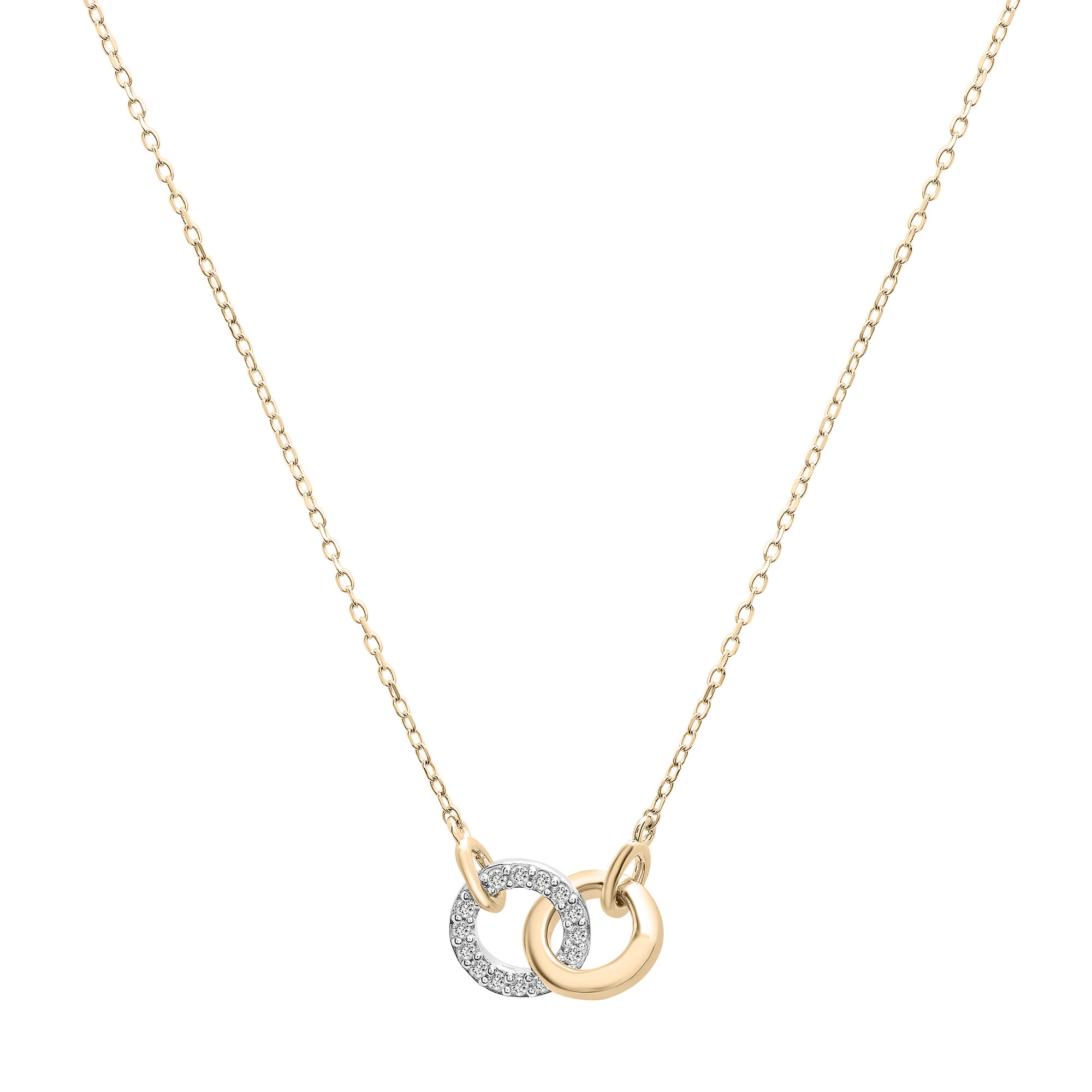 Sterling silver linked circle pendant necklace