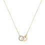 Two-Tone Diamond Linked Circle Necklace in 14K White and Yellow Gold &#40;1/10 ct. tw.&#41;