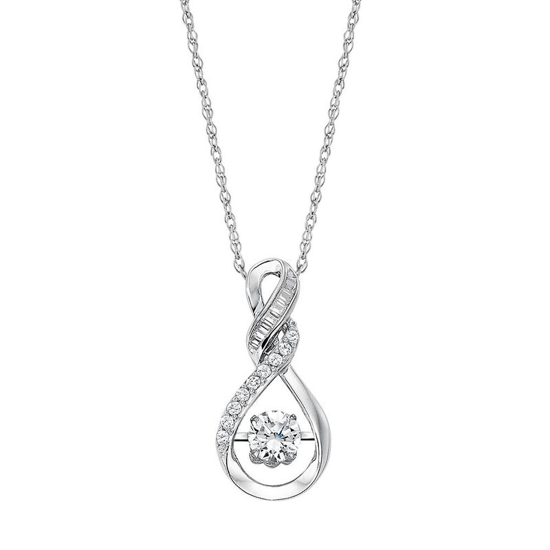 The Beat of Your Heart&amp;&#35;174; Lab Created White Sapphire Pendant in Sterling Silver