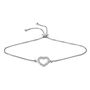 Rhythm &amp; Muse&amp;&#35;8482; Lab Created White Sapphire Open Heart Bolo Bracelet in Sterling Silver