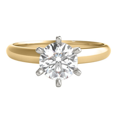 Round Diamond Solitaire Engagement Ring in 14K Yellow Gold (1 ct.)