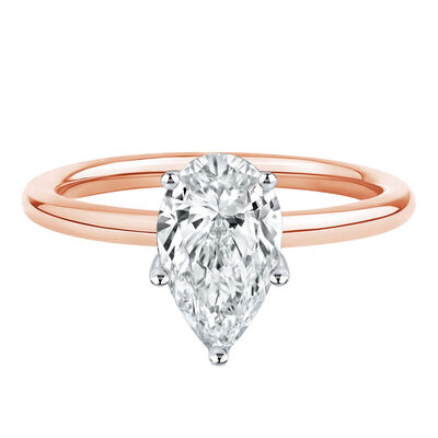 Lab Grown Diamond Pear-Shaped Solitaire Engagement Ring in 14K Gold (1 1/2 ct.)