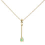 Emerald Drop Pendant with Diamond Accents in 10K Yellow Gold