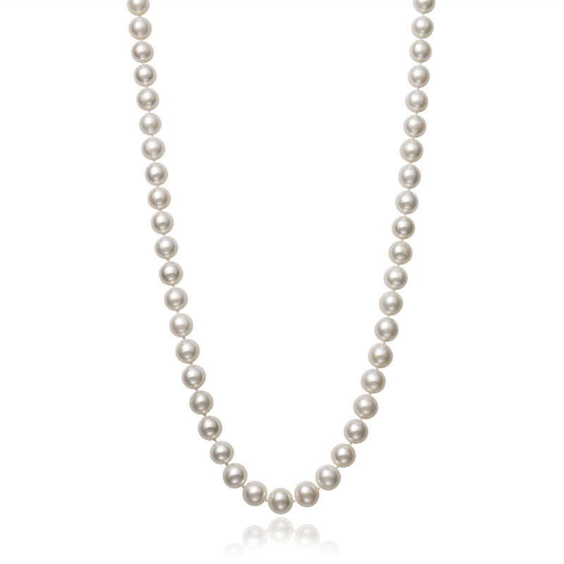 Freshwater Pearl Necklace in 14K White Gold, 18&quot;
