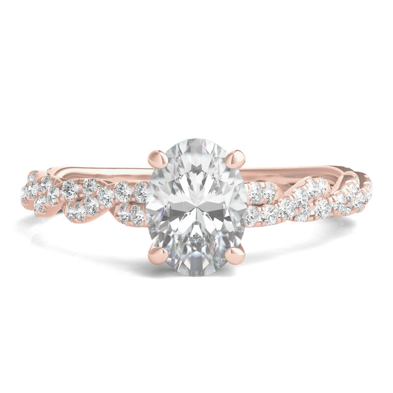 Oval-Shaped Diamond Twist Engagement Ring in 14K Rose Gold &#40;1 1/4 ct. tw.&#41;