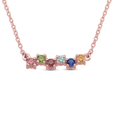 gemstone bar necklace with staggered stones (4-8 Stones)