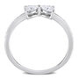 Heart-Shaped Moissanite Stacking Ring with Bow Design in Sterling Silver &#40;3/5 ct. tw.&#41;