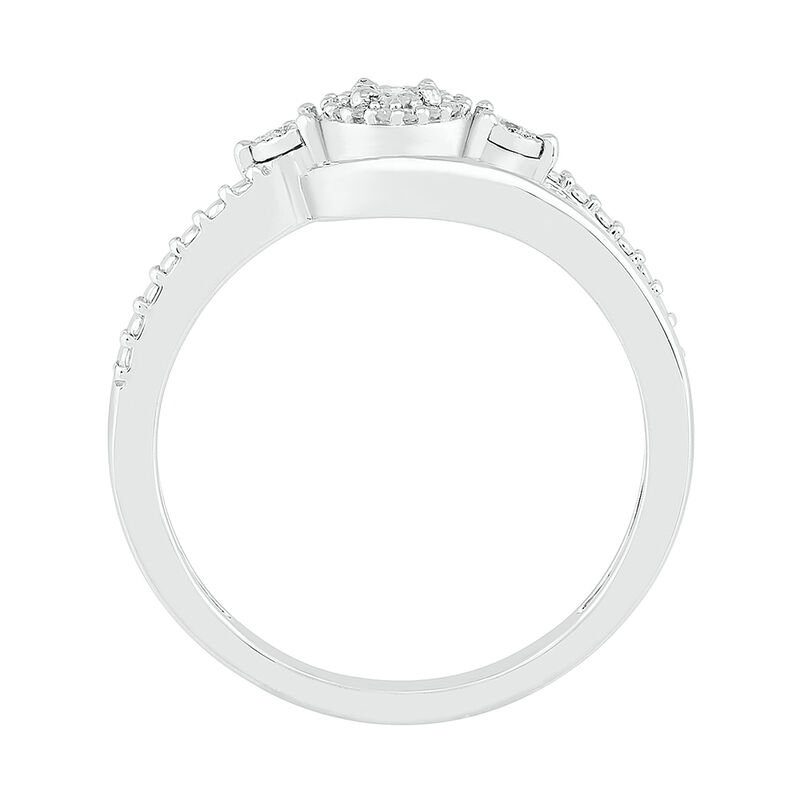Diamond Halo Promise Ring in Sterling Silver
