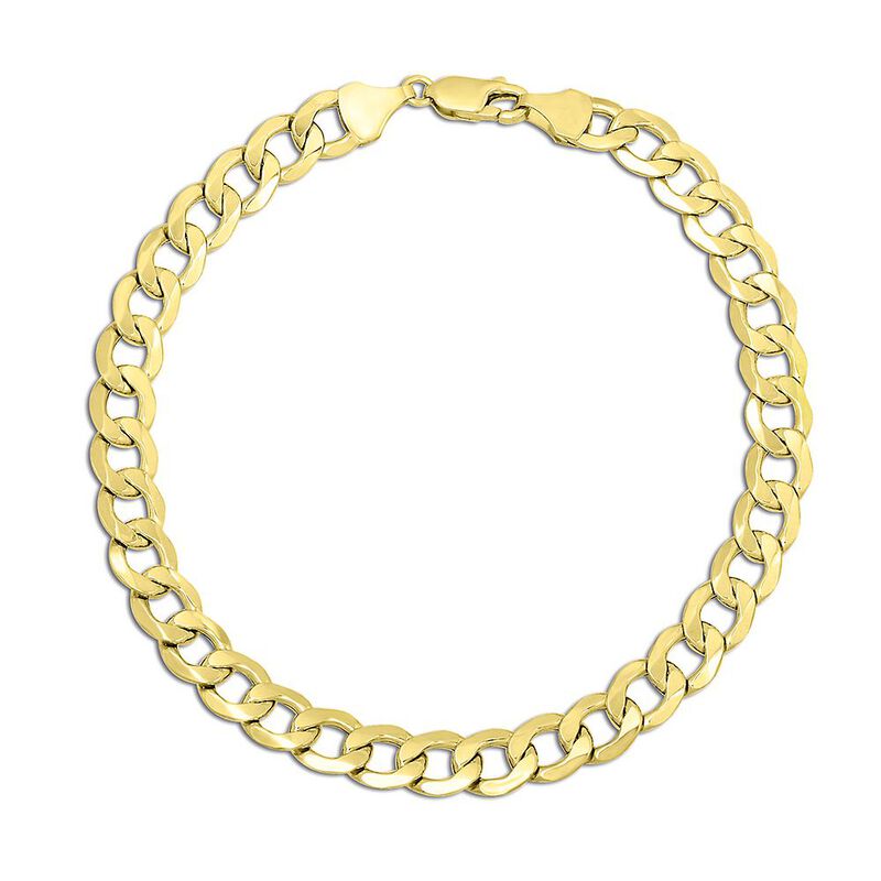 Men&#39;s Curb Bracelet in 14K Yellow Gold