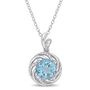 Blue &amp; White Topaz &amp; Diamond Necklace in Sterling Silver
