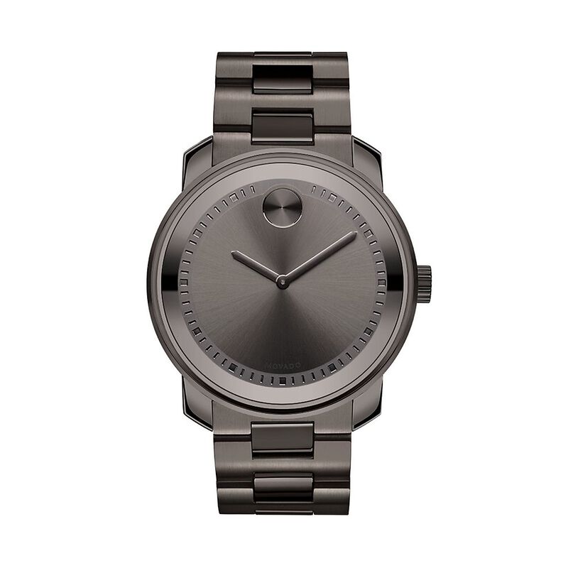 Metals Men&rsquo;s Watch in Gunmetal Ion-Plated Stainless Steel, 42.5mm