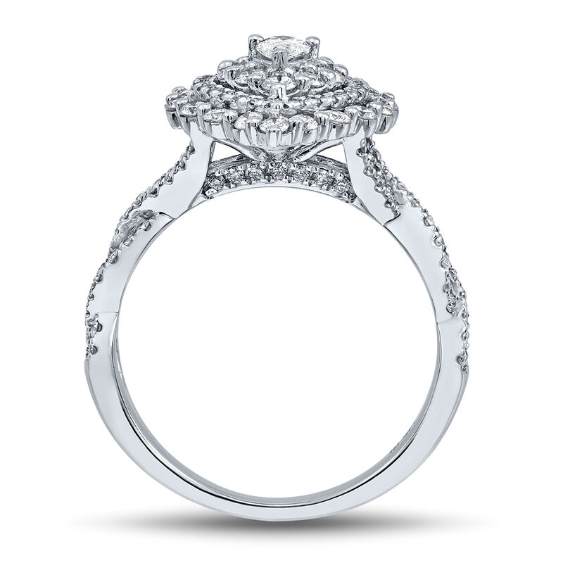Pear-Shaped Diamond Twist Engagement Ring in 14K White Gold &#40;1 ct. tw.&#41;