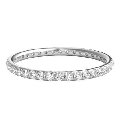 Lab Grown Diamond Wedding Band with Eternity Setting in 14K White Gold (1/2 ct. tw.)