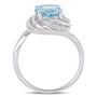 Blue &amp; White Topaz &amp; Diamond Ring in Sterling Silver