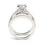 Round Moissanite Ring Set with Split-Shank Band in 14K White Gold &#40;2 1/8 ct. tw.&#41;
