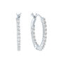 Lab Created White Sapphire Hoop Earrings in Sterling Silver