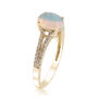 Ethiopian Opal Ring with Diamond Split-Shank Band in 10K Yellow Gold &#40;1/5 ct. tw.&#41;