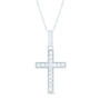 Diamond Cross Pendant in 10K White Gold &#40;1/8 ct. tw.&#41; 