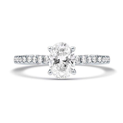 Honour Oval Lab Grown Diamond Engagement Ring in Platinum (1 1/3 ct. tw.)
