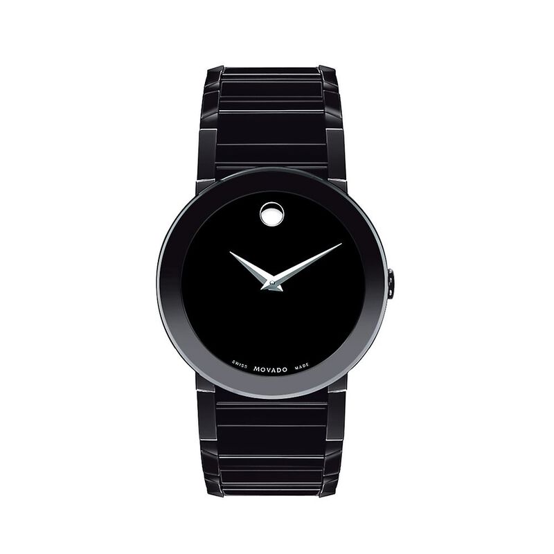 Sapphire Men&rsquo;s Watch in Black Ion-Plated Stainless Steel, 39mm
