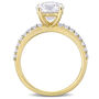 Lab Created White Sapphire Ring with Pav&eacute; Band in 10K Yellow Gold &#40;2 3/4 ct. tw.&#41;