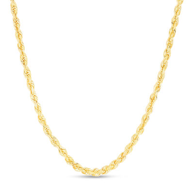Diamond-Cut Solid Rope Chain in 14K Yellow Gold, 5MM, 20” 