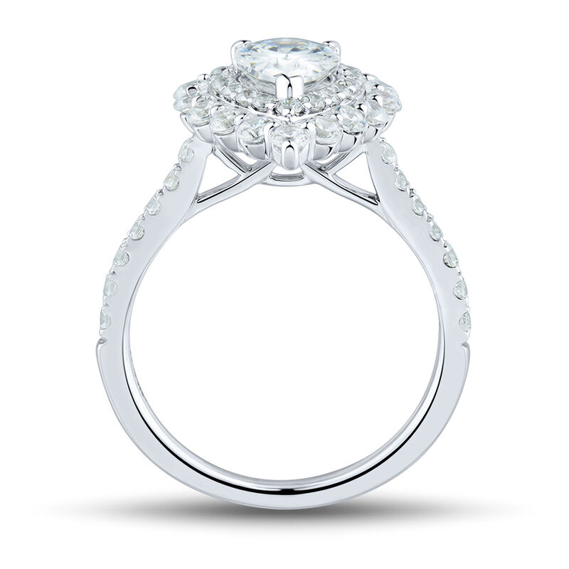 Lab Grown Diamond Pear Halo Engagement Ring in 14k white gold &#40;2 ct. tw.&#41;