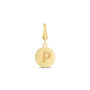 Initial Charm Disc with Letter &ldquo;P&rdquo; in 10K Yellow Gold
