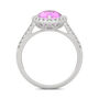 Pear-Shaped Lab Created Pink Sapphire &amp; Moissanite Ring in 14K White Gold