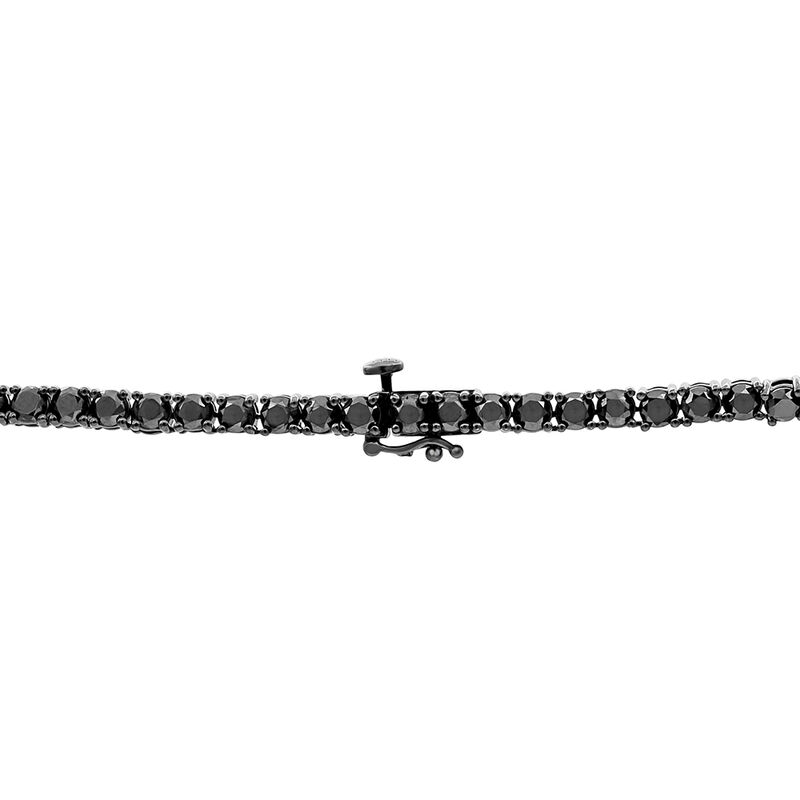 Black Diamond Necklace in Sterling Silver, 22&quot;