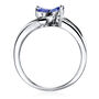Tanzanite and Diamond Accent Flower Ring in Sterling Silver