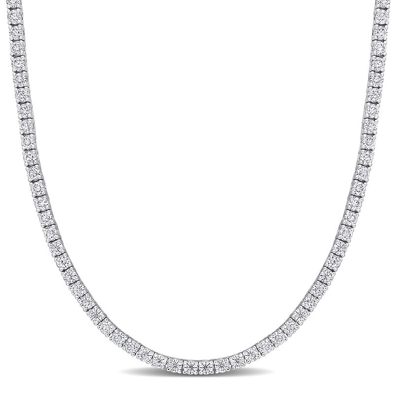 Moissanite Tennis Necklace in Sterling Silver &#40;12 1/2 ct. tw.&#41; 
