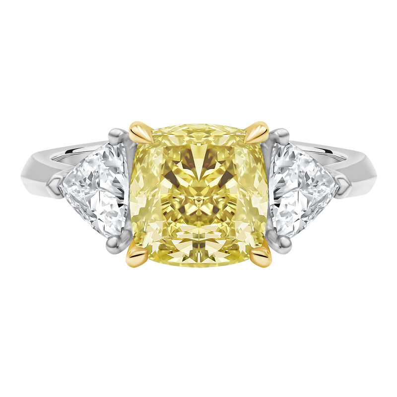 Lab Grown Yellow Diamond &amp; Diamond Engagement Ring in 14K White Gold &#40;4 1/2 ct. tw.&#41;