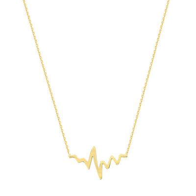 Heartbeat Necklace in 14K Yellow Gold