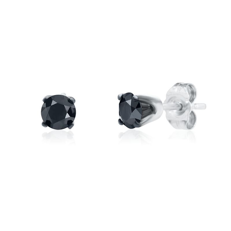 2 ct. tw. Black Diamond Stud Earrings in 14K White Gold