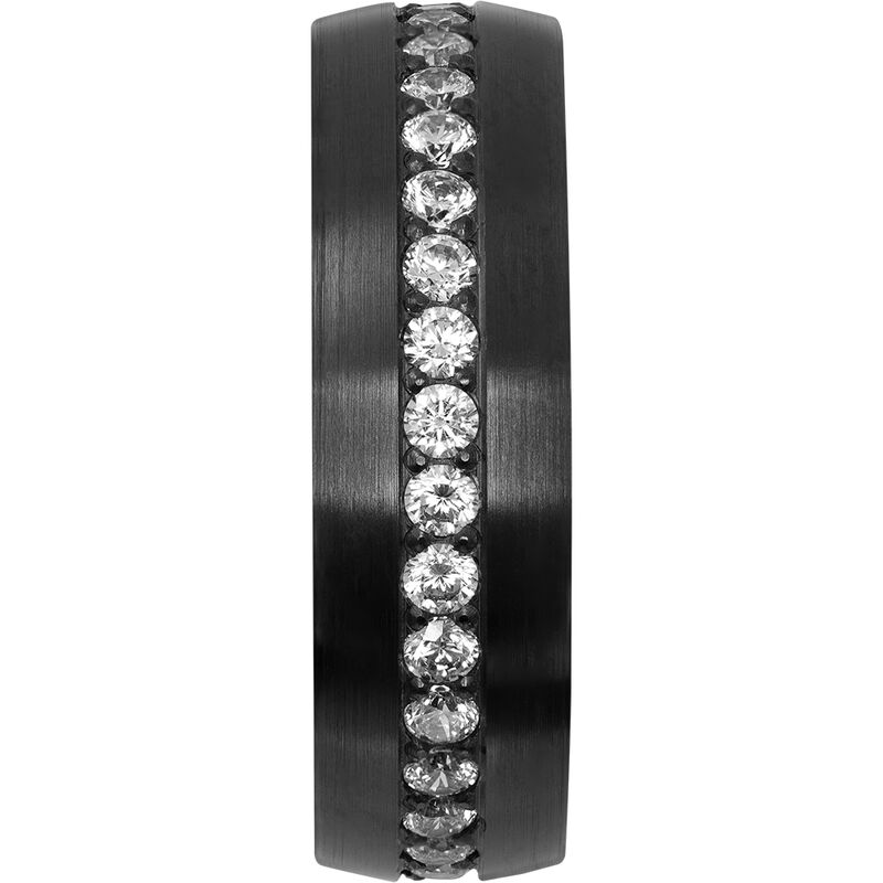 Men&rsquo;s Eternity Wedding Band with Lab Grown Diamonds in Black Zirconium, 7mm &#40;1 ct. tw.&#41;