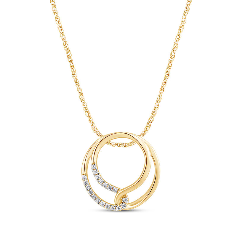 circle pendant in 10k yellow gold &#40;1/10 ct. tw.&#41;