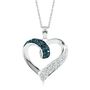 1/4 ct. tw. Blue &amp; White Diamond Heart Pendant in Sterling Silver