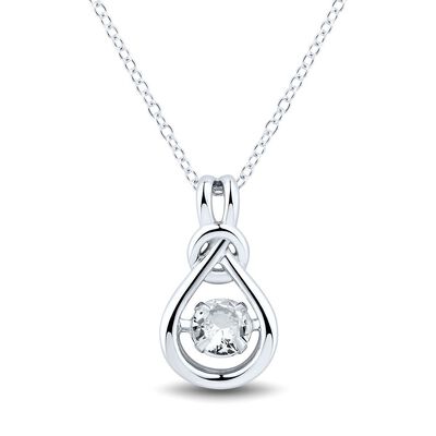 The Beat of Your Heart® Lab-Created White Sapphire Pendant in Sterling Silver