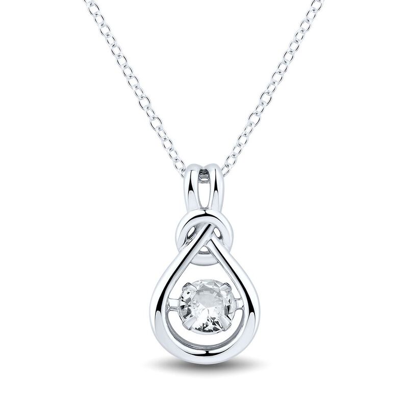 The Beat of Your Heart&amp;&#35;174; Lab-Created White Sapphire Pendant in Sterling Silver
