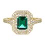 Emerald &amp; 3/8 ct. tw. Diamond Ring in 10K Yellow Gold