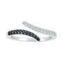 Open Bypass Ring with Black &amp; White Diamonds in Sterling Silver &#40;1/6 ct. tw.&#41;