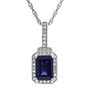 Sapphire &amp; 1/7 ct. tw. Diamond Pendant in 10K White Gold