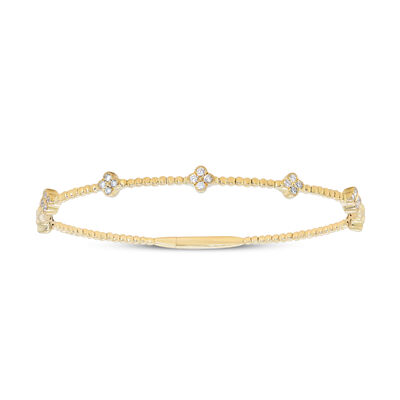 Diamond Flexible Bangle Bracelet in 14K Yellow Gold (3/8 ct. tw.)